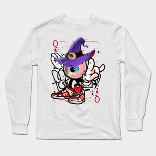 Skateboard Witch Monster Graffiti Street Art Long Sleeve T-Shirt